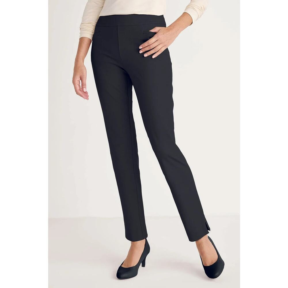 Soft Surroundings Black Superla Slim Leg Pull-On Stretch Pants Women's Size XS
